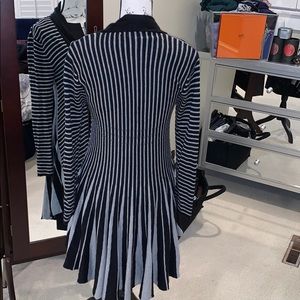 AVALIN black and grey striped cardigan coat